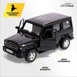 Машина металлическая MERCEDES-BENZ G63 AMG, 1:32, открываются двери, инерция, цвет чёрный - Автоград фото 3