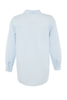 Ac?k Mavi Loose Fit Pamuklu Dokuma Gomlek TWOAW20GO0107