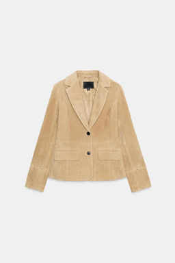 FITTED 100% SHEEPSKIN SUEDE BLAZER - Zara фото 5