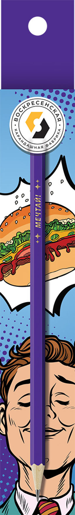 ВКФ Карандаш со смешными фразами SUV-031 Карандаш графитный заточенный ТМ (HB) 4 шт. мечтай