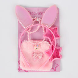 Цена за 12 шт. Карнавальный набор Зайка в наборе: ободок, очки, кошелёк, бусы - Simaland фото 2