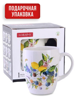 60138 Кружка 310мл Лесные ягоды с лимонами доломит LR (х60)