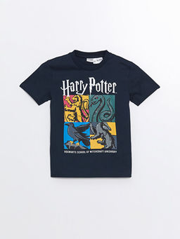 Bisiklet Yaka Harry Potter Bask?l? K?sa Kollu Erkek ?ocuk Ti??rt