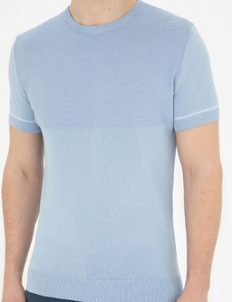 Mavi Slim Fit Bisiklet Yaka Triko Ti__rt