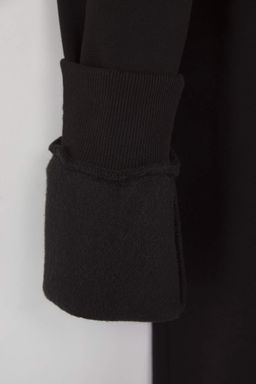 Teen Siyah Kal?n Ici Polarl? Kalp Bask?l? Kapusonlu Oversize Kal?p Orme Sweatshirt TWOAW26SW00158 - Trendyolmilla фото 7