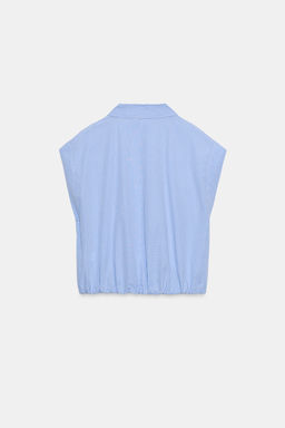 CAMISA CORTA CUADRO VICHY / Azul / Blanco
