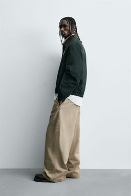 WIDE BAGGY FIT CHINO TROUSERS - Zara фото 4