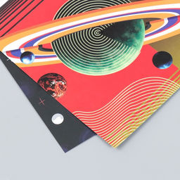 Цена за 10 шт. Двусторонняя бумага для скрапбукинга Арт Узор. Космос, 180 г/м?, 15.5?17 см