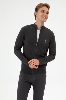 Erkek Slim Fit Antrasit Melanj Triko H_rka - U.s. polo assn фото 10