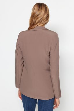 TRENDYOLMILLA Siyah Regular Astar Detayl? Dokuma Blazer Ceket TWOAW20CE0316 фото 6