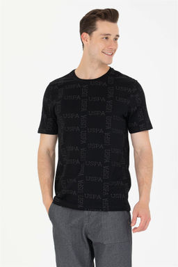 Мужская черная футболка с круглым вырезом Неожиданная скидка в корзине