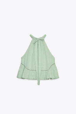 EMBROIDERED GAUZE TOP - Zara фото 7