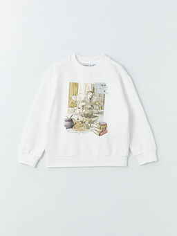 Bisiklet Yaka Harry Potter Bask?l? Uzun Kollu K?z ?ocuk Sweatshirt