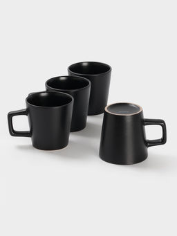 Набор кружек Доляна «Гранит», 4 шт., 340 мл, керамика, чёрный