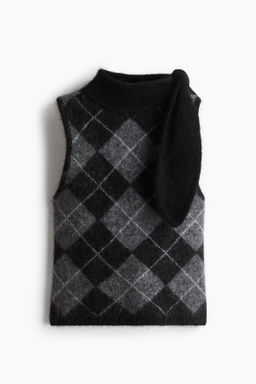 Top en mezcla de mohair con cuello fular