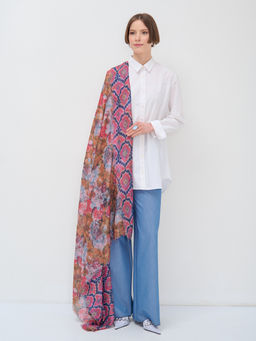 Оригинальный двусторонний платок с бахромой - Tantino фото 2