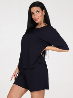 012 ЖЕНСКАЯ ПИЖАМА (шорты) (Темно-синий) - А-дина фото 4