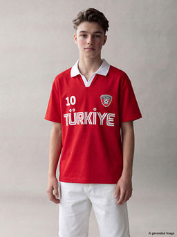 Polo Yaka FIFA World Cup Bask?l? Erkek ?ocuk Ti??rt