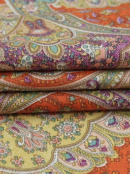 Сатин Восточная краса цв.оранжевый, ш.2.5м, хлопок-100%, 115гр/м.кв - Купава фото 4