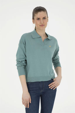 Женский мятный свитер-поло Yala Неожиданная скидка в корзине