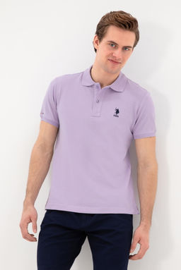 Erkek Slim Fit Polo Yaka Lila Basic Ti__rt Sepette S_rpriz _ndirim