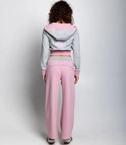 Спортивный костюм #КТ25024, серый меланж, пудровый