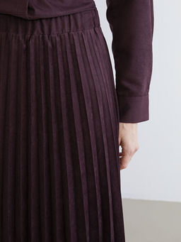 Beli Lastikli S?et G?r?n?ml? Pileli Etek