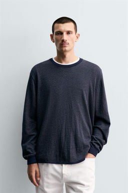 COTTON - CASHMERE STRIPED SWEATER - Zara фото 2