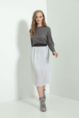 Юбка AMORI 3094 белая в точки  фото 3