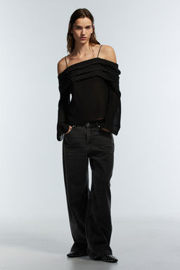 Top off-the-shoulder en gasa - H&m фото 2