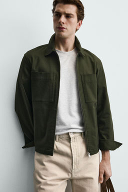 SOBRECAMISA REGULAR FIT BOLSILLOS / Khaki - Zara фото 5