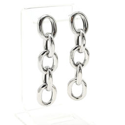 Серьги "Цепи" 14*62мм серебристые, 9г