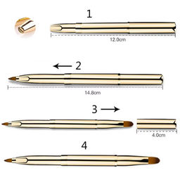 Nail Art Двусторонняя кисть для нанесения точечного макияжа губ, золотистый фото 11