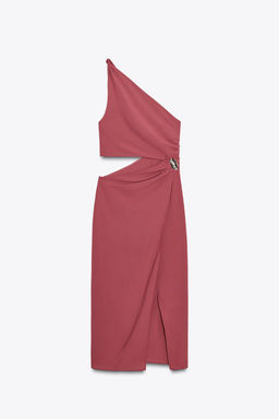 ASYMMETRIC MIDI DRESS WITH APPLIQUE - Zara фото 6