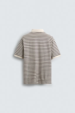 POLO REGULAR FIT JACQUARD RAYAS / Crudo / Marino - Zara фото 7