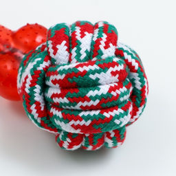 Игрушка канатная с косточкой, до 150 г, до 40 см, красно-бело-зелёная - Пижон фото 8