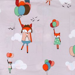 Наволочка 30х30см Лисички на шарах, поплин Комфорт 115г/м2, хлопок 100%, с клапаном-запахом, упаковка ПП 22х30см, Домашняя мода (Россия)