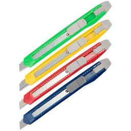 Цена за 5 шт. Нож канцелярский OfficeSpace 9мм (CUT9_1364, 178793) с фиксатором, пласт. направляющие