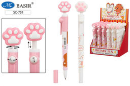 Ручка шар. "Лапки" (SC-751) синяя, 0,5мм, цветной корпус, вращающийся наконечник с фигуркой