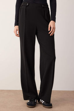 Sustainable Siyah Wide Leg/Genis Paca Kumas Pantolon TWOAW26PL00086 - Trendyolmilla фото 7