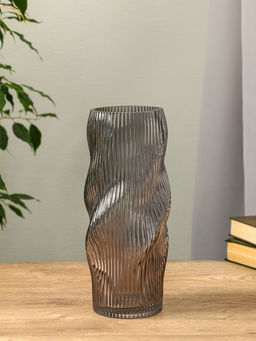 Ваза «Венди», 29×12×10 см, стекло, серая