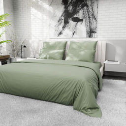 Простыня на резинке 220ТС Этель 160*200+30 см, цв.олива, сатин, 100% хлопок  фото 3