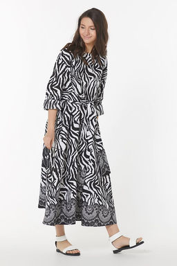 Платье хлопковое в полоску зебра