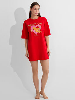 Туника домашняя женская красная с надписью - Mark formelle фото 7