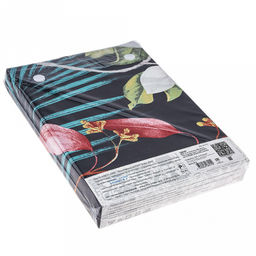 Постельное белье, комплект 2-х спальный Тропический принт 4 предмета: пододеяльник 175х215см, евро-простыня 220х240см, 2 наволочки 70х70см с клапаном-запахом, полисатин Премиум SP 85г/м2, упаковка классическая ПВХ 32х41см, Домашняя мода (Росс  фото 3