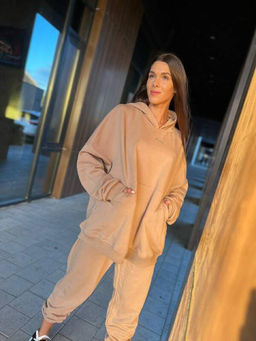 Костюм женский оверсайз с джогерами, мокко, единый размер - Knitka wear фото 2