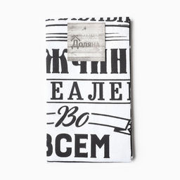 Полотенце кухонное Доляна Джентльмен 35х60 см, 100% хлопок, рогожка фото 3