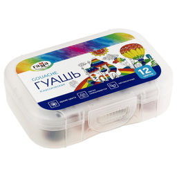 Гуашь ГАММА "Классическая" 12цв. 20мл. (20251103) в пластиковом пенале