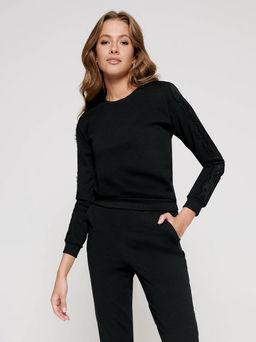 CONTE Хлопковый свитшот с легким мерцанием люрекса LD 1051 shiny black