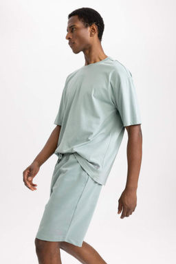 DeFactoFit Oversize Genis Kal?p Bisiklet Yaka Bask?l? K?sa Kollu Tisort фото 3